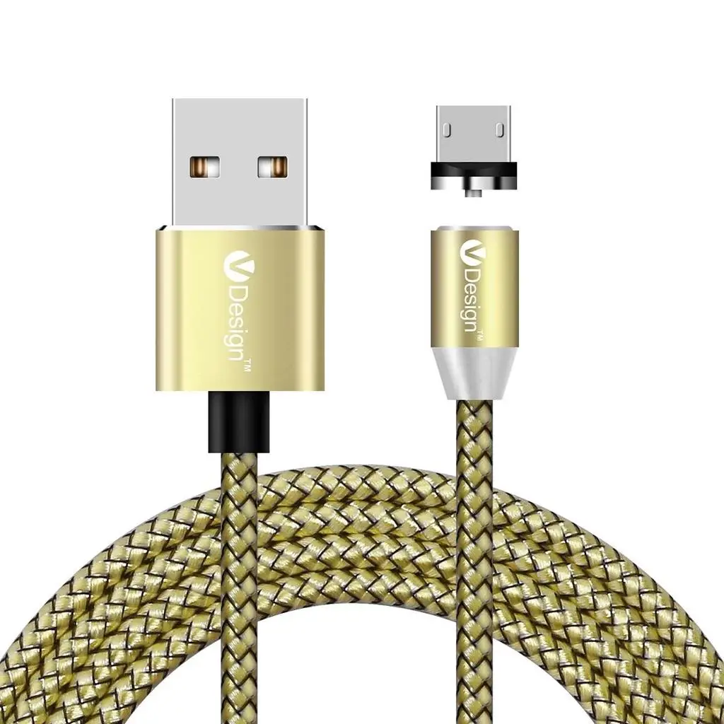 Магнитный кабель для быстрой зарядки Micro usb type C для samsung S10 S9 A10 A30 A50 Xiaomi Mi9 huawei 7s Honor 8s 9 8x mate 10 20 lite - Цвет: gold Cable and Plug