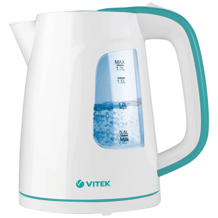 Чайник электрический Vitek VT-7022W (Мощность 2200 Вт, корпус из пластика, 1.7 л, подсветка корпуса, отсек для хранения шнура)