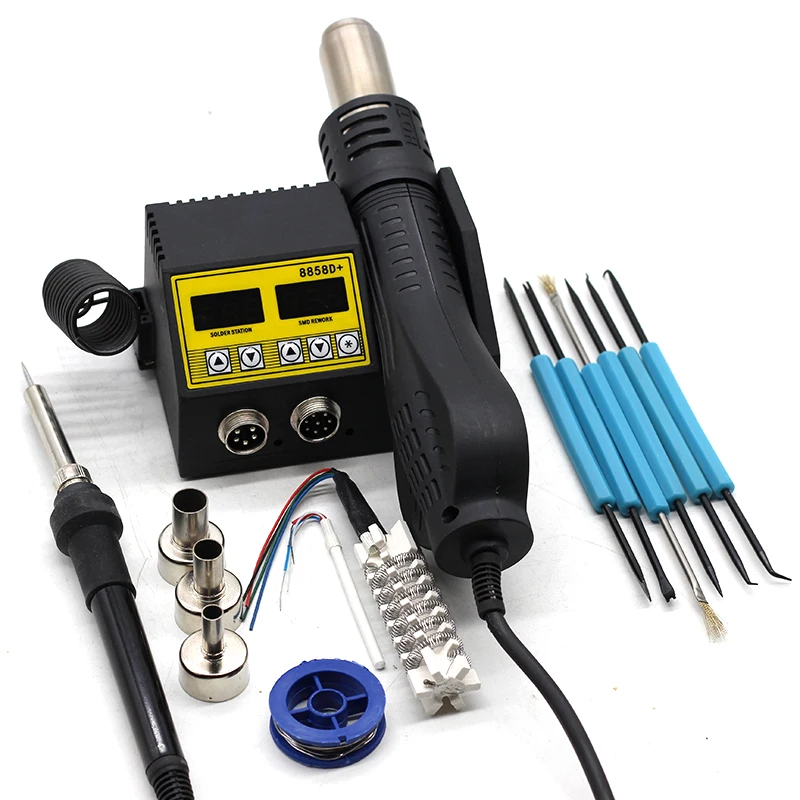 Yarboly 8858D двойная цифровая паяльная станция 2 в 1 SMD горячего воздуха устройство для