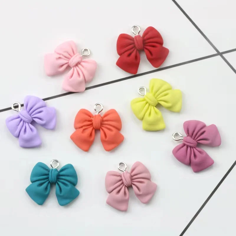 

20*15MM Cute 3D Bow-knot Resin Charms DIY Craft Decoration Jewelry Finding For Making Earring Accessory Handmade