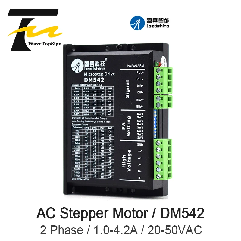 

WaveTopSign Leadshine 2 Phase Stepper Driver DM542 20-50VAC 1.0-4.2A