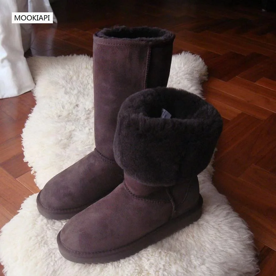 

China's latest sheepskin and wool women's snow boots in 2019, 100% pure wool women's high-barrel snow boots, free delivery