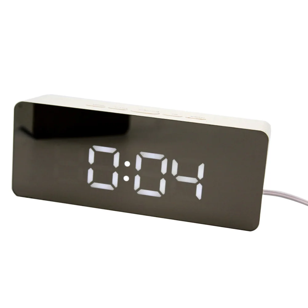 Digital Alarm Clock LED Mirror Clock Multifunction Digital Alarm Clock Display Time Night Table Desktop