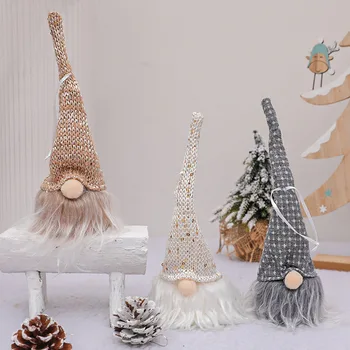 

4pcs/set Party Ornament Home Glowing Holiday Faceless Doll Pendant Garden Hanging Christmas Tree Decoration Gift Living Room