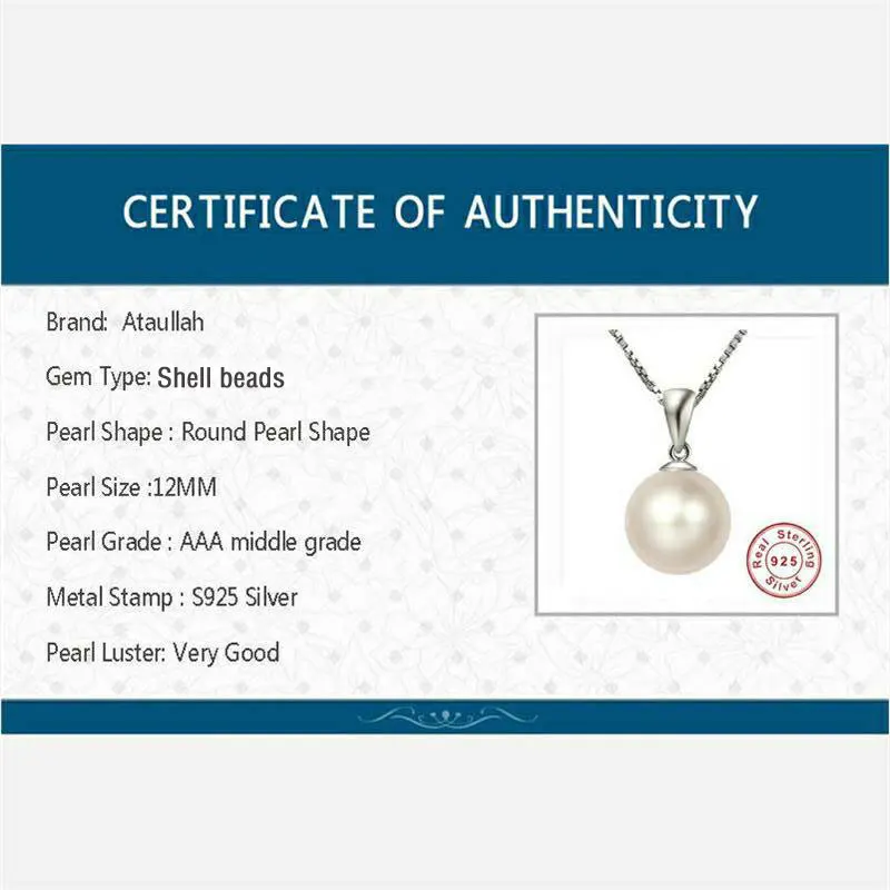 Fresh Water Pearl Necklace 925 Sterling Silver Chain Jewelry Shell Pearl WNW145