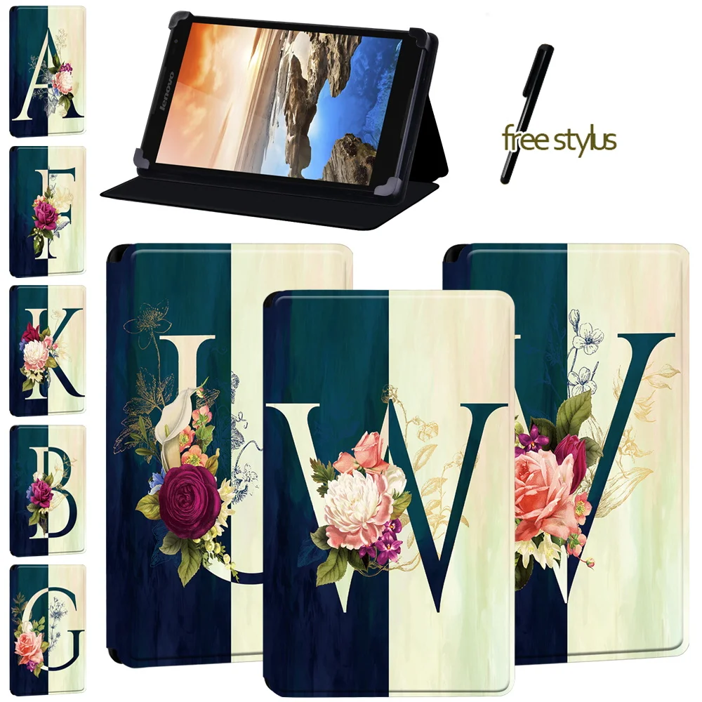 

Tablet Case for Lenovo Tab 8/Tab(A8-50 A5500/S8 - 50)/A730 A3300/A7-50 A3500/Thinkpad Tablet/Yoga Tab 4 Plu -Half Letters Cover