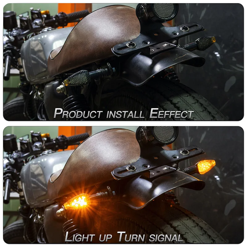 Lot De 4 Clignotants Moto Homologués E50 - 14 LED 12V, étanches IP65 - Compatible Moto, Scooter, Quad - ABS Noir