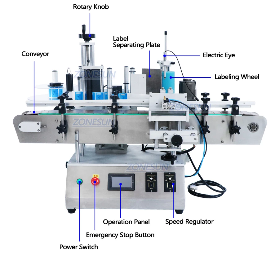 ZONESUN ZS-FAL180C8 Paste Shampoo Shower Gel jam Glass cream cosmetic Bottle Double Nozzles Filling Capping Labeling Machine