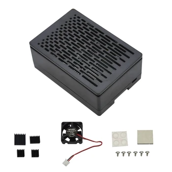 

For Raspberry Pi 4B Protective ABS Case with Cooling Fan Aluminum HeatSink Support Display Screen for Raspberry Pi 4 Model B