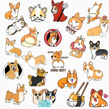 

50 pcs cute pet Corgi stickers luggage motorcycle trolley suitcase SuitcaseSkateboard Fridge Guitar Laptop waterproof stickers
