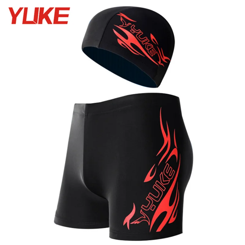 Yuke Men's Swimming Set Swim Trunks Glasses Cap Carry Bag Plus Size Swimwear Adult Men Swimsuit Bathing Suit Beach Boxer Shorts boxer shorts swim trunks swim shorts men swimsuit