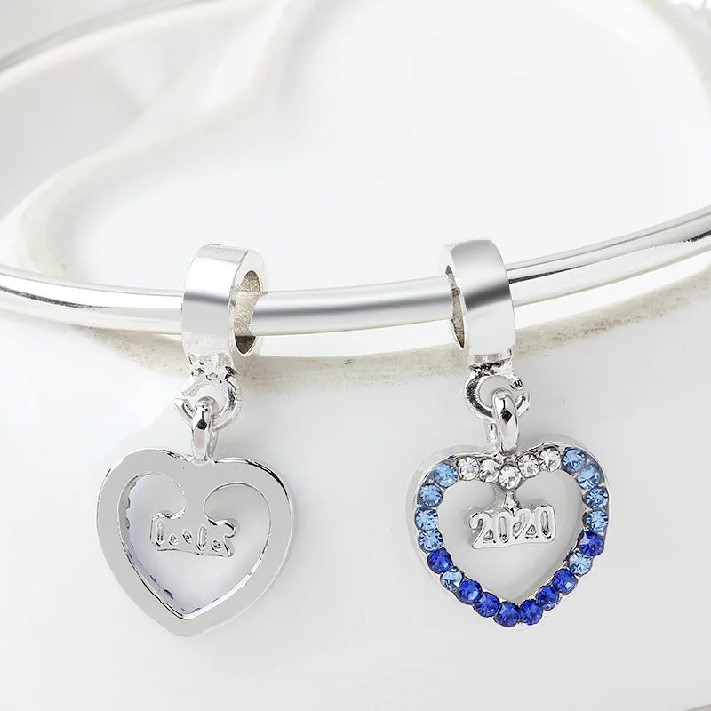 Посеребренный бусина из сплава коричневого хрусталя год Висячие шармы Fit Pandora браслет DIY женские ювелирные изделия