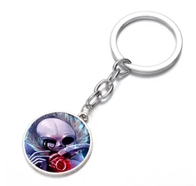 

Game Icons Keychain Character Punk Art Glass Cabochon Key Holder High Quality Keyring Pendant