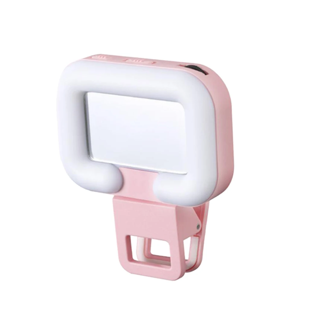 

Rechargeable Portable Mobile Phone Selfie Fill Light 36 LED 3 Mode Selfie Lamp Ring Light w/ Makeup Mirror Night Enhancing Light