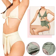 Двухсекционный Купальник для женщин, высокая посадка, бикини, Раздельный тип, полиэстер, пляжный регулируемый, сексуальная пляжная одежда, Sunmmer, дышащая, модная