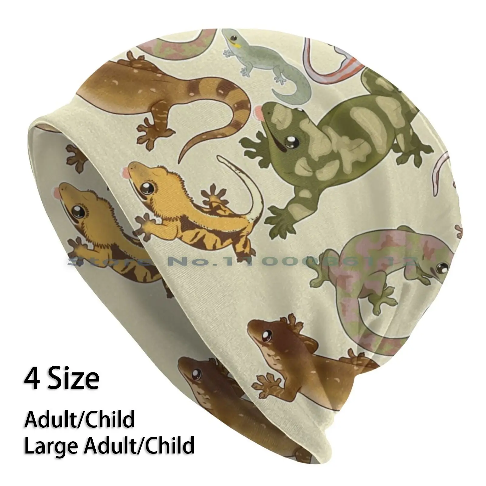 Nuova Caledonia Geckos Berretti Cappello Lavorato A Maglia Nuova Caledonia Gecko Crested Gargoyle Leachie Chahoua Rettile Cappello Lavorato A Maglia S