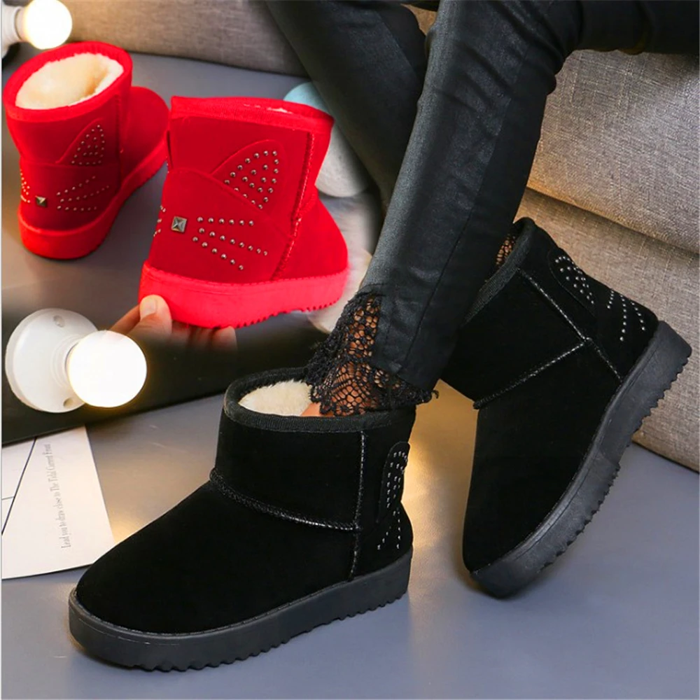 Girls cotton shoes plus velvet winter shoes Ankle boots 3-12 years kids new Korean cute children's winter warm snow boots