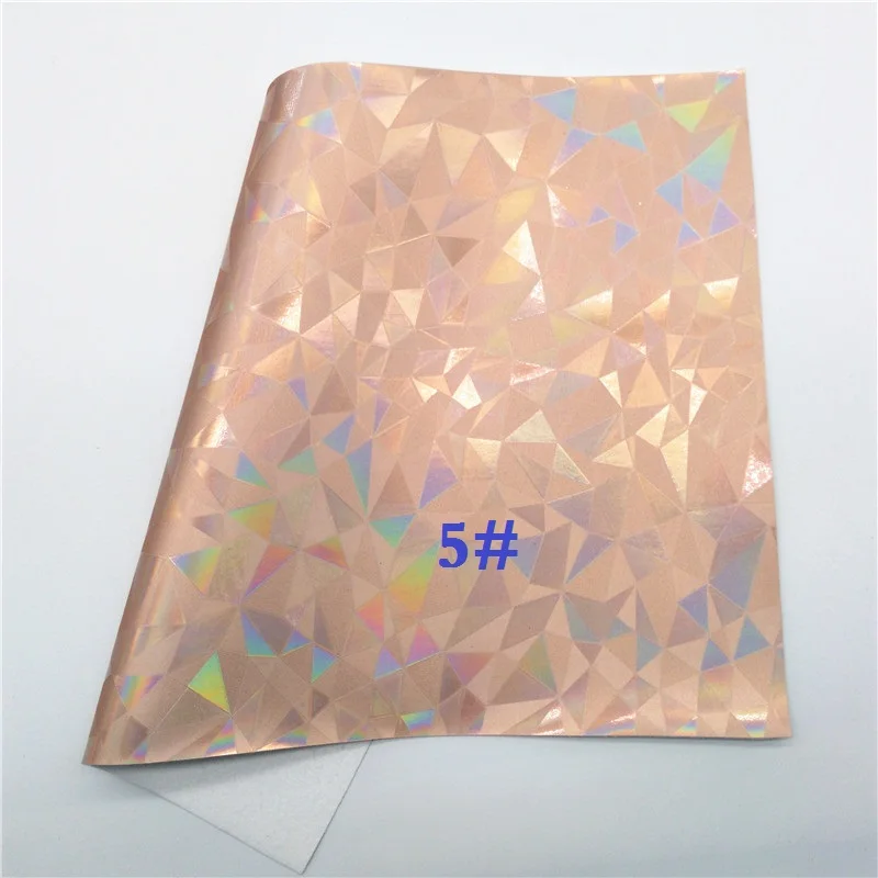 Glitterwishcome 21X29 см A4 Размер Переливающаяся искусственная ткань, узор металлик синтетическая искусственная кожа листы для бантов, GM633A - Цвет: 5