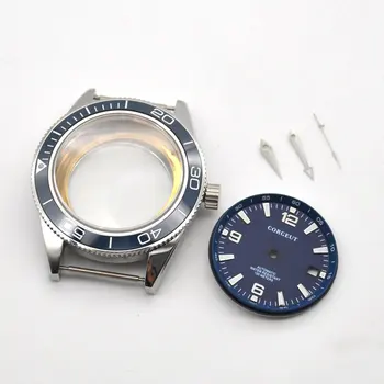 

41mm Watch Case set dial hands Parts Brass Coated 316L S Steel Fit Miyota8215 821A Seagull st1612 movement mens waterproof swim