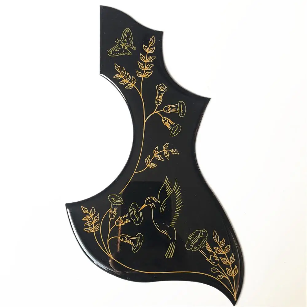 Черный защитный щиток для акустической гитары толщина 2 мм изготовленный на