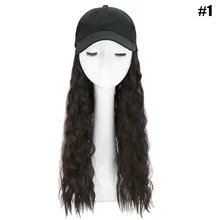 Бейсболка с синтетическим удлинением волос длинные волосы парик шляпа для женщин KS