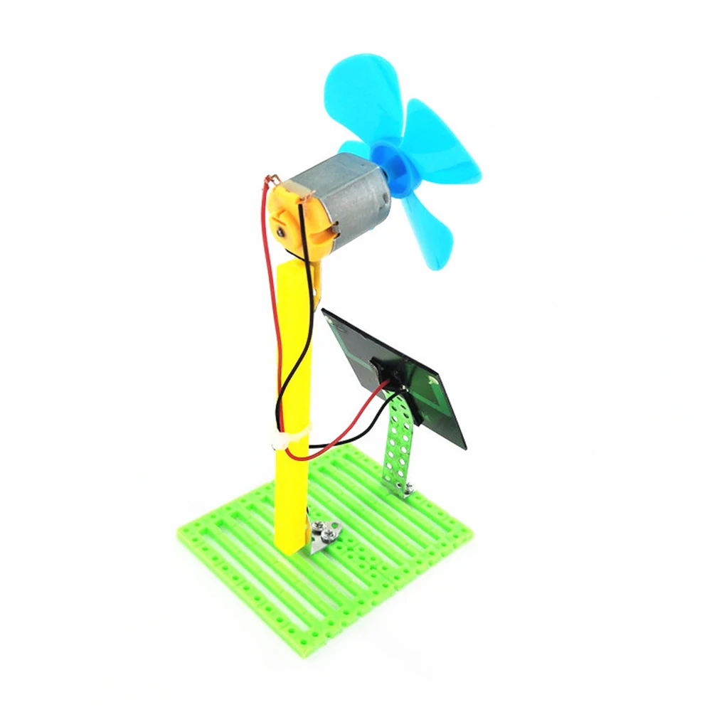Kids Student DIY Solar Powered Fan Toy Electric Fan Physics Circuit Experiment Kit Education Kids Toy DIY Assembly