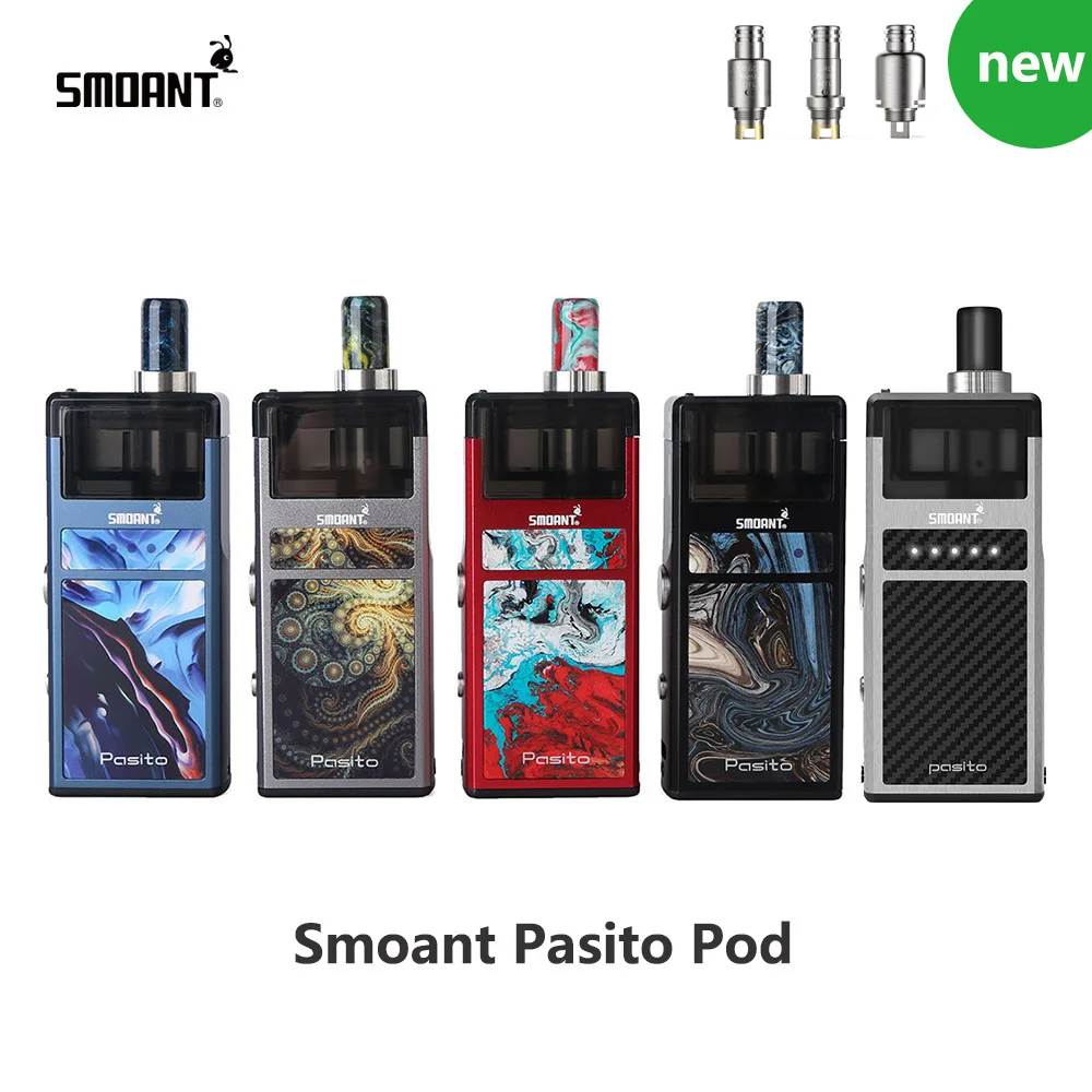 

Smoant Pasito 1100mAh Battery Vape Pod System Vape Kit With 3ml Capacity Pod Cartridge Top adjustable Electronic Cigarette Kit