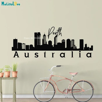 

Australia City Decal Skyline Vinyl Wall Stickers City of Perth Office Decor Removable Cool Art New Design Murals YT5182