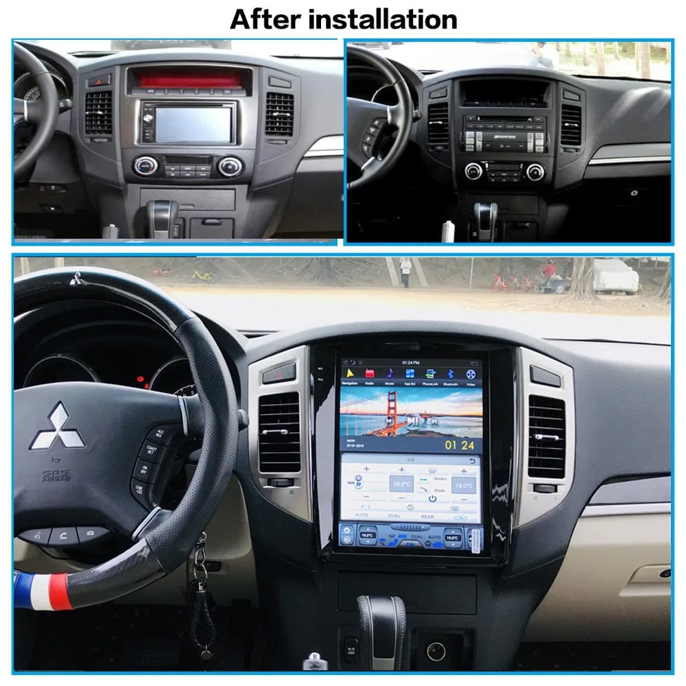 Автомобильный мультимедийный GPS навигатор YAZH Android 9 0 для Mitsubishi Pajero V93 V94 V40 2008 2019 с 12