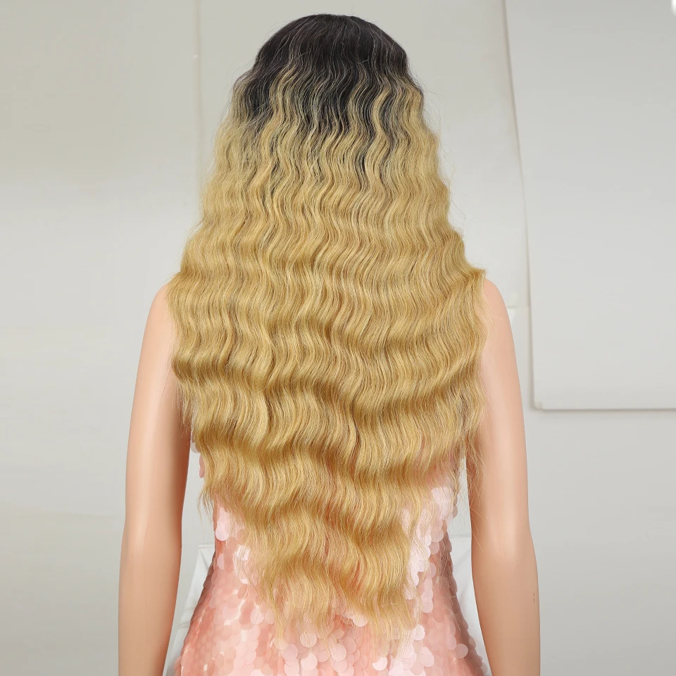 longo ondulado cabelo loiro ombre cabelo sintético resistente ao calor do cabelo