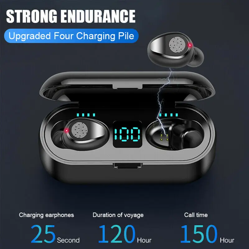 F9 наушники вкладыши TWS Bluetooth 5 0 Беспроводной Наушники Hi Fi мини In ear Спорт бег