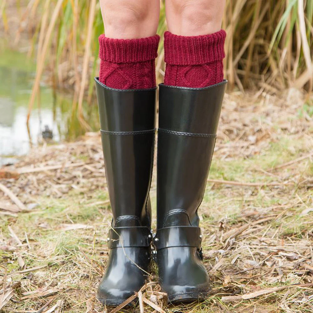 Женские зимние теплые наколенник выше колена Трикотажные ромб носки-тапочки WATMX0009