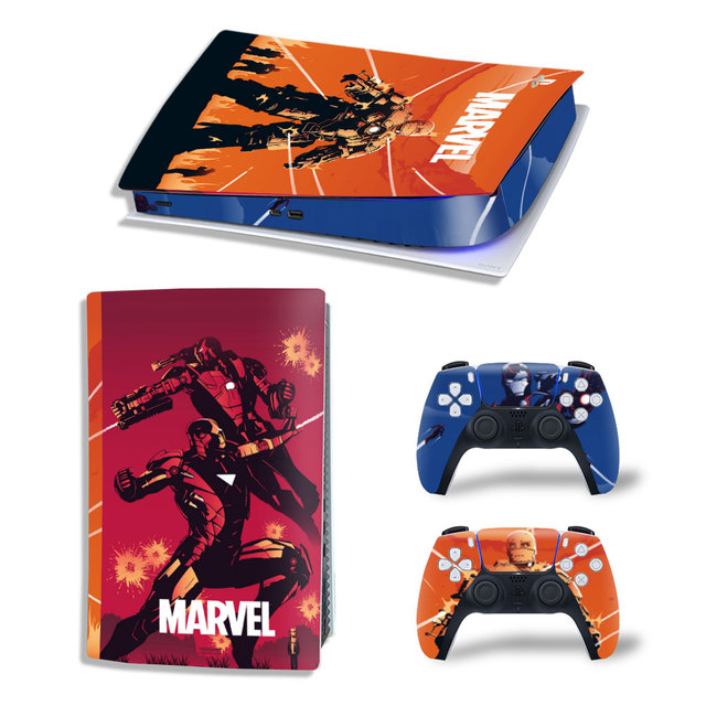 SpiderMan PS5 Digital Edition Skin Sticker Decal Cover for PlayStation 5 Console and 2 Controllers PS5 Skin Sticker Vinyl
