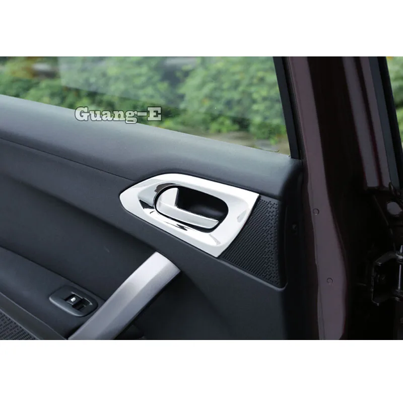 Для peugeot 2008 автомобиля качество автомобильная липучка отделка ABS хромированная, для задней двери внутренней построен ручка чаша рамка лампы 2 шт