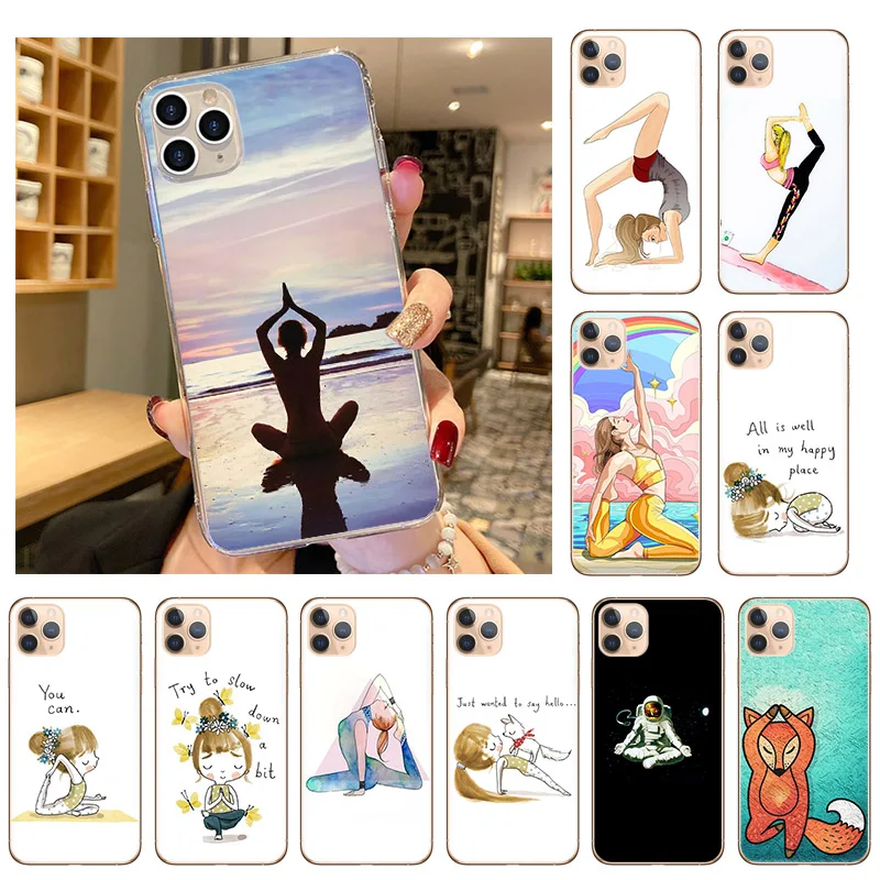 Супермилый чехол для телефона Love Yoga девочек силиконовый мягкий из ТПУ iPhone 13 Pro Max 12