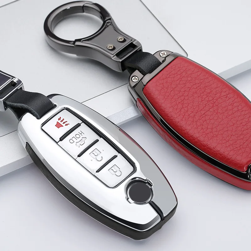 

Car Key Cover Case for Nissan Qashqai J10J11 X-Trail T31t32 Kicks Tiida Note Juke Infiniti Smart Key Chain Ring Holder Keychain
