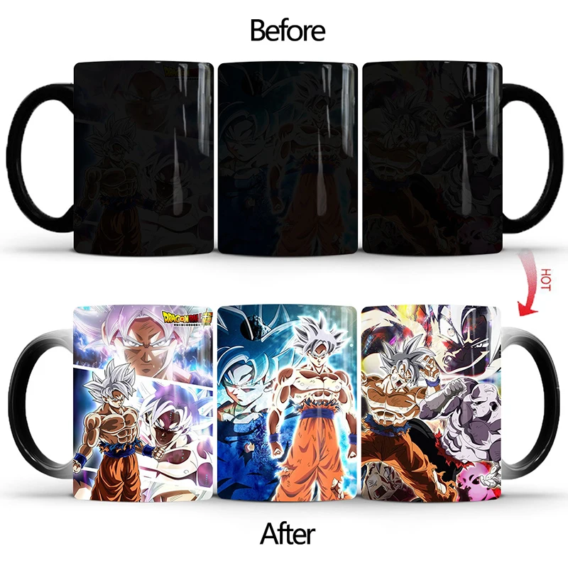 350 мл новая милая меняющаяся кружка Dragon Ball Z Супер Saiyan черный красный синий волосы Goku Vegata Кружка Кофе Молоко чай чашка подарок для детей