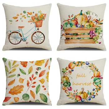 

Pillowcase harvest autumn maple leaf pumpkin style design pillowcase bedroom bedding set square pillowcase removable pillowcase