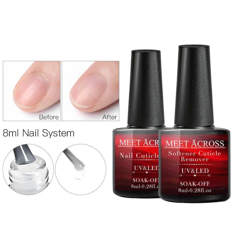 

MEET ACROSS Nail Softener Cuticle Remover Manicure Tool Nutritional Cuticle Nail Art Treatment Soften Oil Nail Care Set Tips