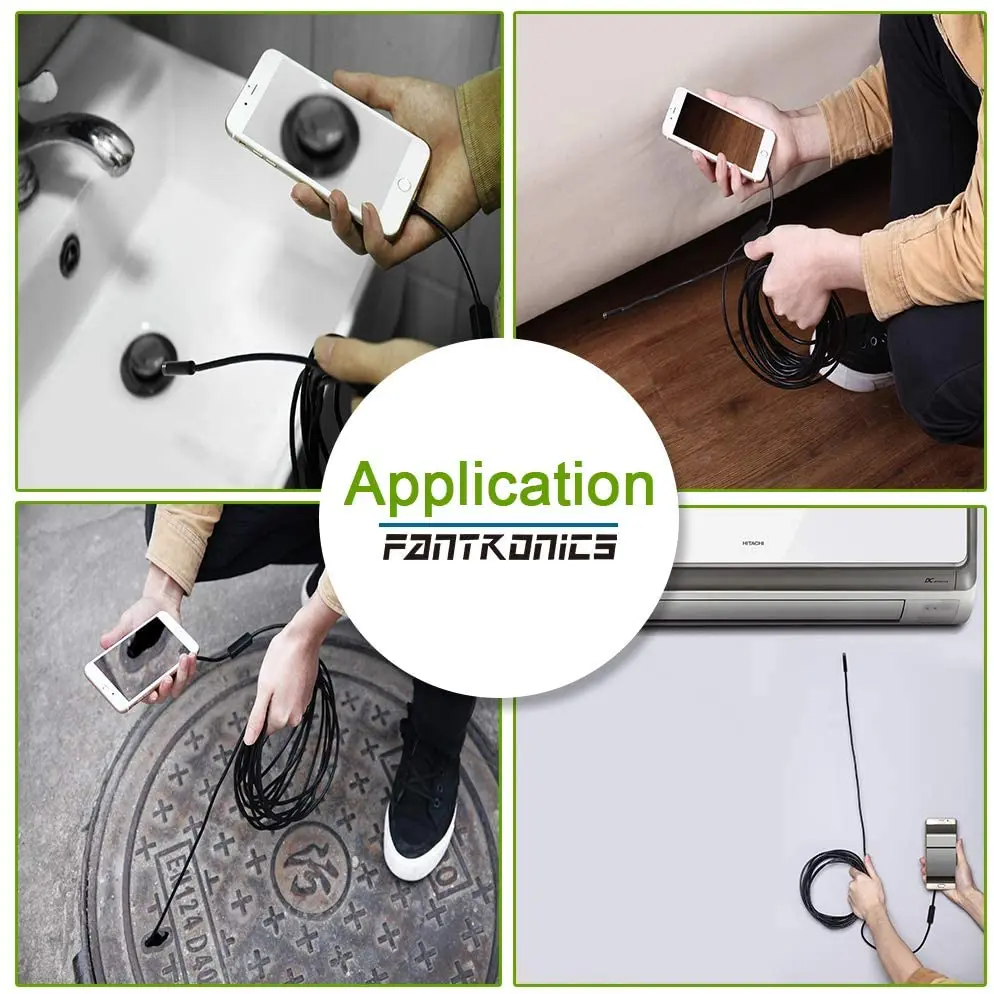 Type c Endoscope 5.5mm Endoscopic Camera 1-2M Boroscope for Android Phone 480P Home Electricians Inspection Pipe Sewer Equipment