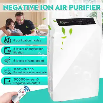 

220V Negative ion Air Purifier for Home with True HEPA Filter Night Light Portable Purifiers for Dust Smokers Pollen Pet Dander