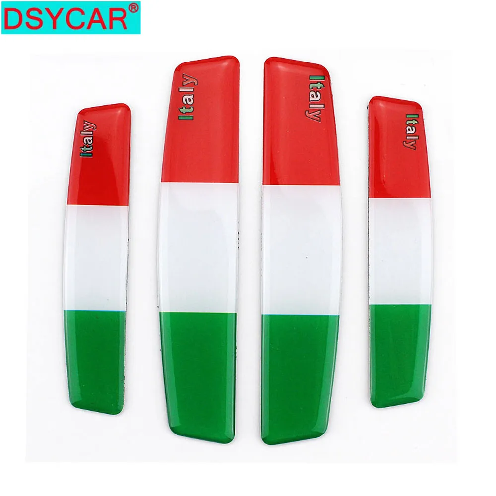 

DSYCAR 4Pcs/Set Door Anti-collision Strip Italy Flag Car Door Bumper Anti-collision Sticker Edge Bar Crash-proof