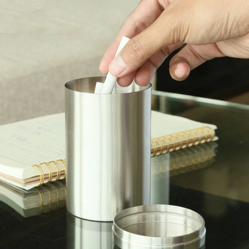 50/80pcs Stainless Steel Cigarette Storage Holder Dust Moisture Proof Metal Pill Box Case Household Jar with Seal Ring | Дом и сад