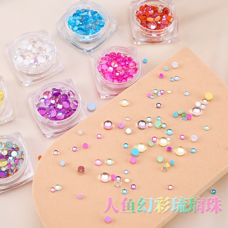 Glass Beads Mermaid Symphony Nail Art Gems Rhinestones Flatback