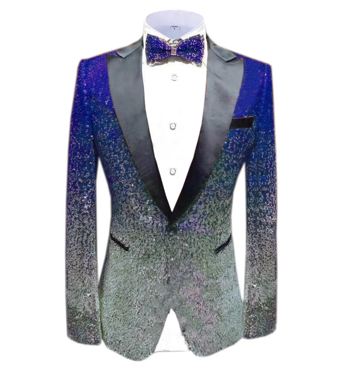 1 Pieces Shiny Sequin Mens Blazer Suit 