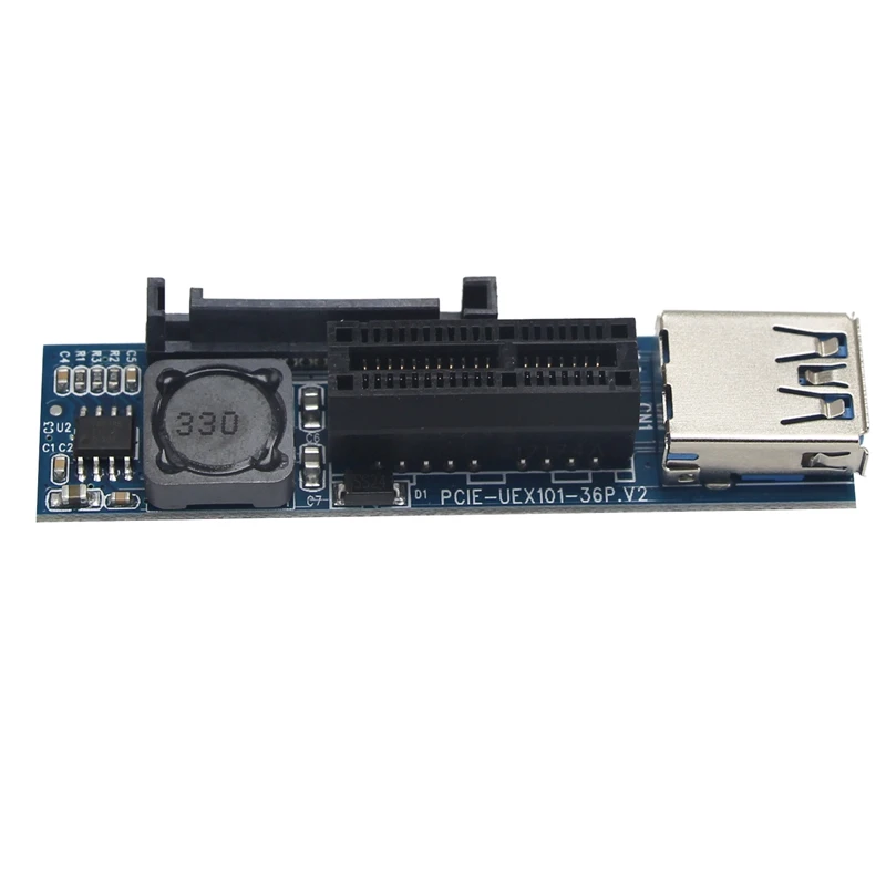 UEX101 PCI-E X1 to X1 удлинитель Riser Card адаптер с USB3.0 кабелем