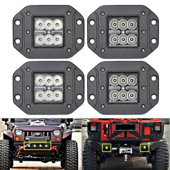 

18W Car Headlight LED Work Light Bar Spotlight for Off Road ATV UTV Kamaz UAZ 4x4 car boat Auto Driving Fog Light Car Styling