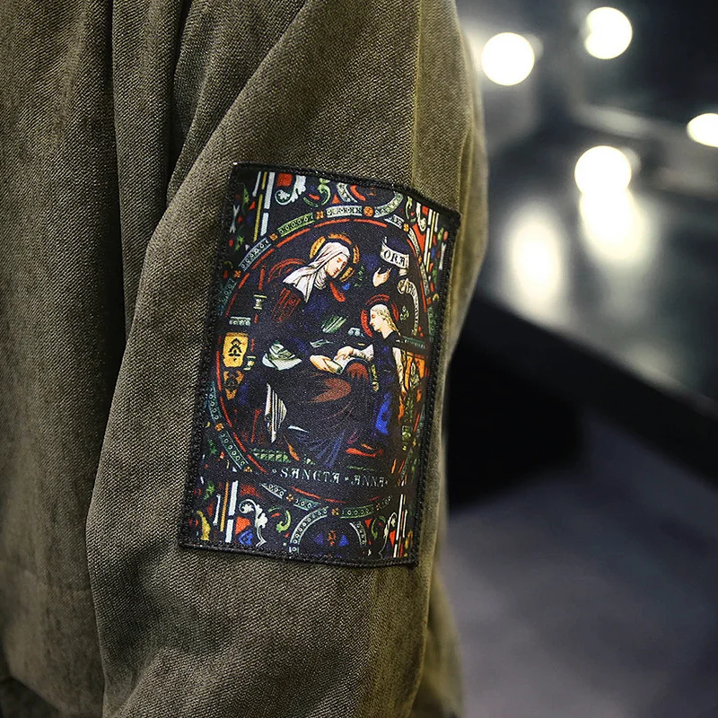 Куртка бомбер мужская повседневная винтажная в стиле хип хоп на молнии|bomber jacket