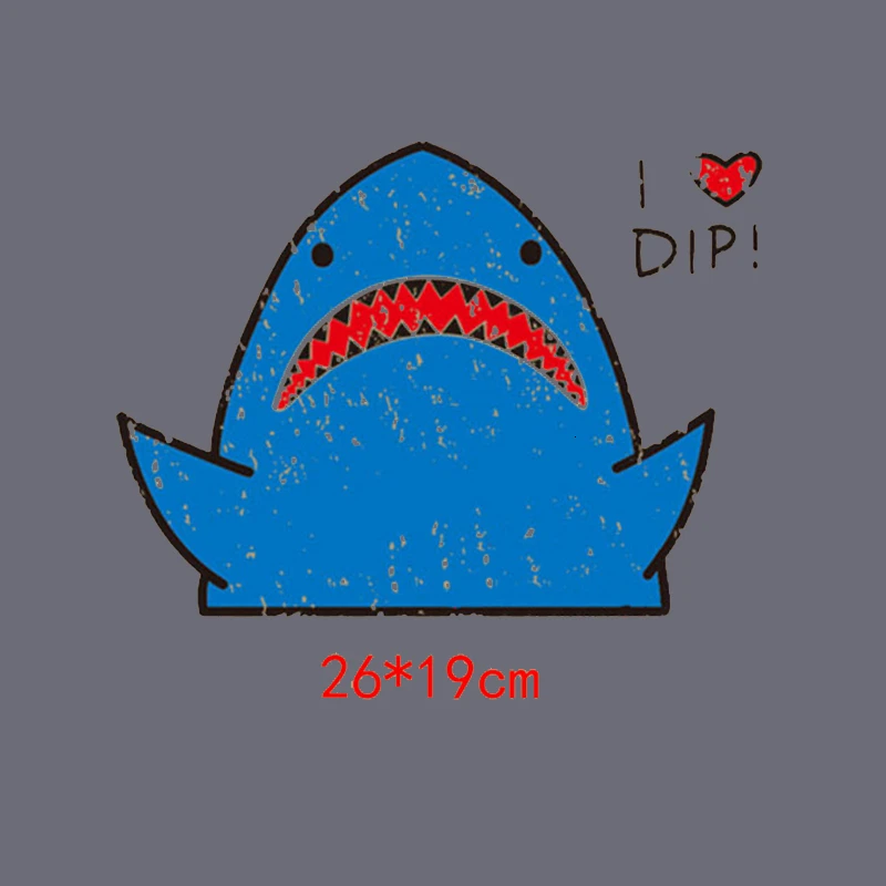 Крутые нашивки серии Shark в стиле панк, аксессуары для передачи железа, наклейки на тепло, наклейки для платьев, футболки, украшения - Цвет: N3-TH0232