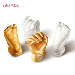 Oklady 3D Ручная форма для детской пудры гипсовая отливка комплект отпечаток руки отпечаток пальца подарок на память ребенка рост Мемориал